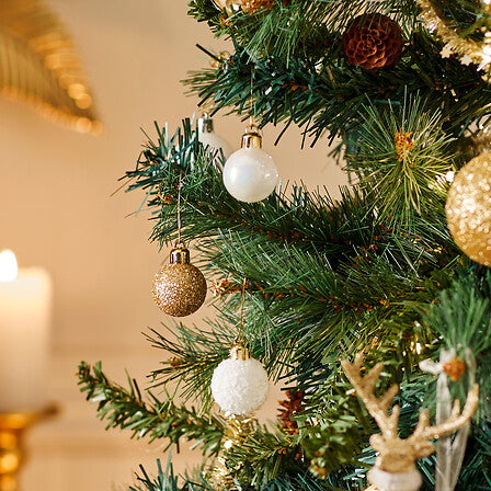 Коледни топки atmosphera Colorama de Noël, Комплект 18 бр., Бяло и Златно, 3 cm