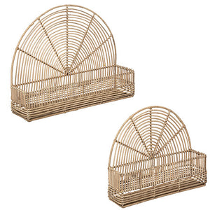 Raft de perete Atmosphera Estela, Rattan, 2 bucăți