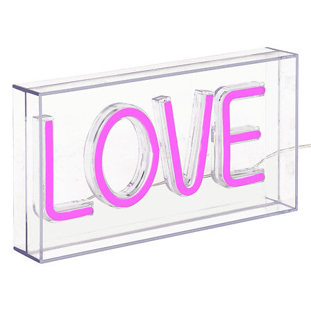 Настолна LED лампа atmosphera LOVE, Розова, 23 cm