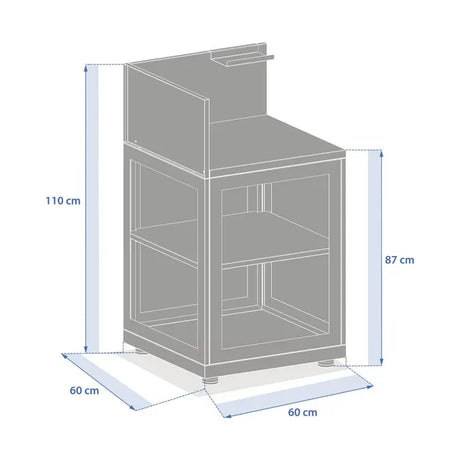 Ъглов модул за външна кухня Hesperide Oxyana, Стомана, 60x60x110 cm