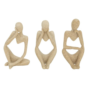 Декоративна фигура atmosphera Aby, Смола, Бежов, 12 cm, 3 бр