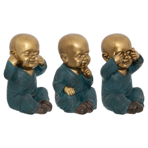 Figură decorativă atmosferă Jiling Wisdom, Rășină, 21 cm, 3 buc