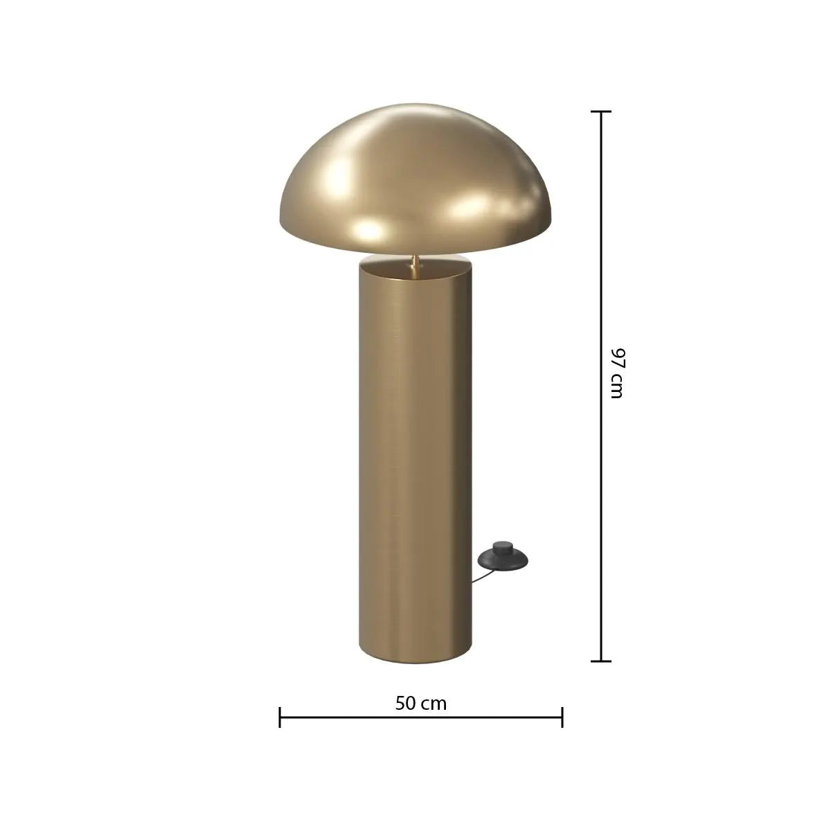 Cilindru ciupercă Lampion Atmosphere, Metal, Auriu, 97 cm
