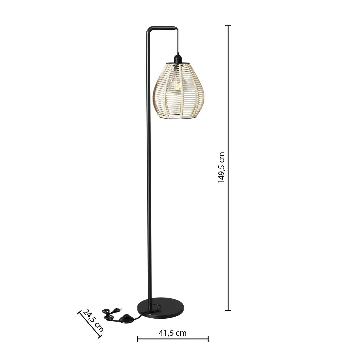 Lampă Atmosphera Delia, Metal, Natural, 149,5 cm