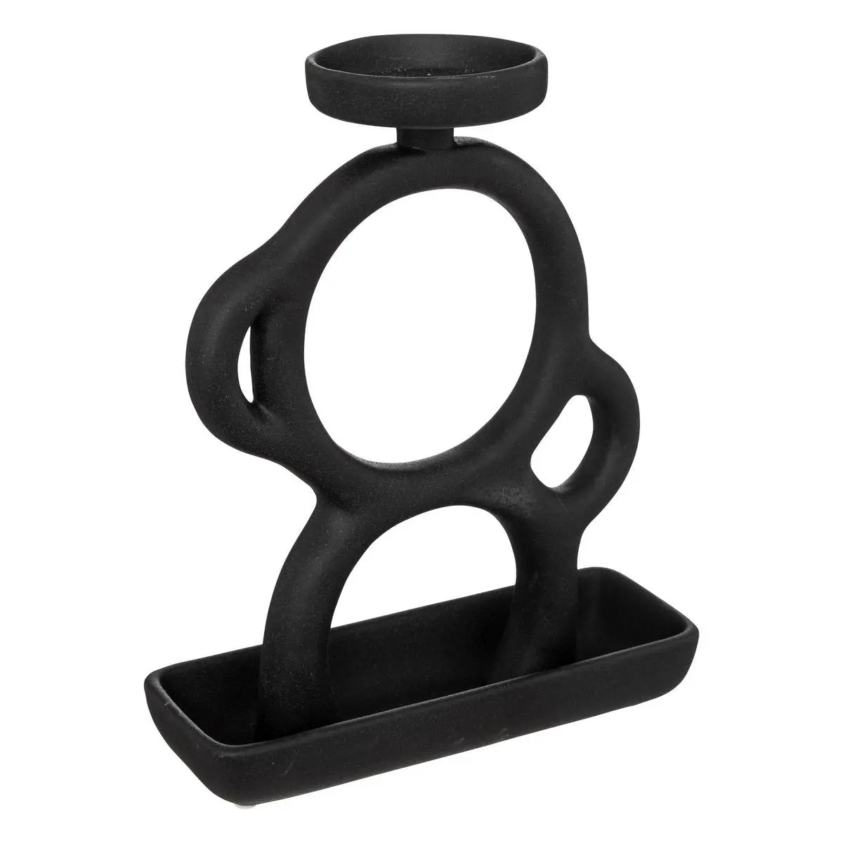 Sfeșnic Atmosphera Sab Olme, Ceramică, Negru, 25 cm