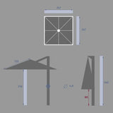 Ομπρέλα κήπου με πλευρική βάση Hesperide Manoa, 2.5x2.5 m
