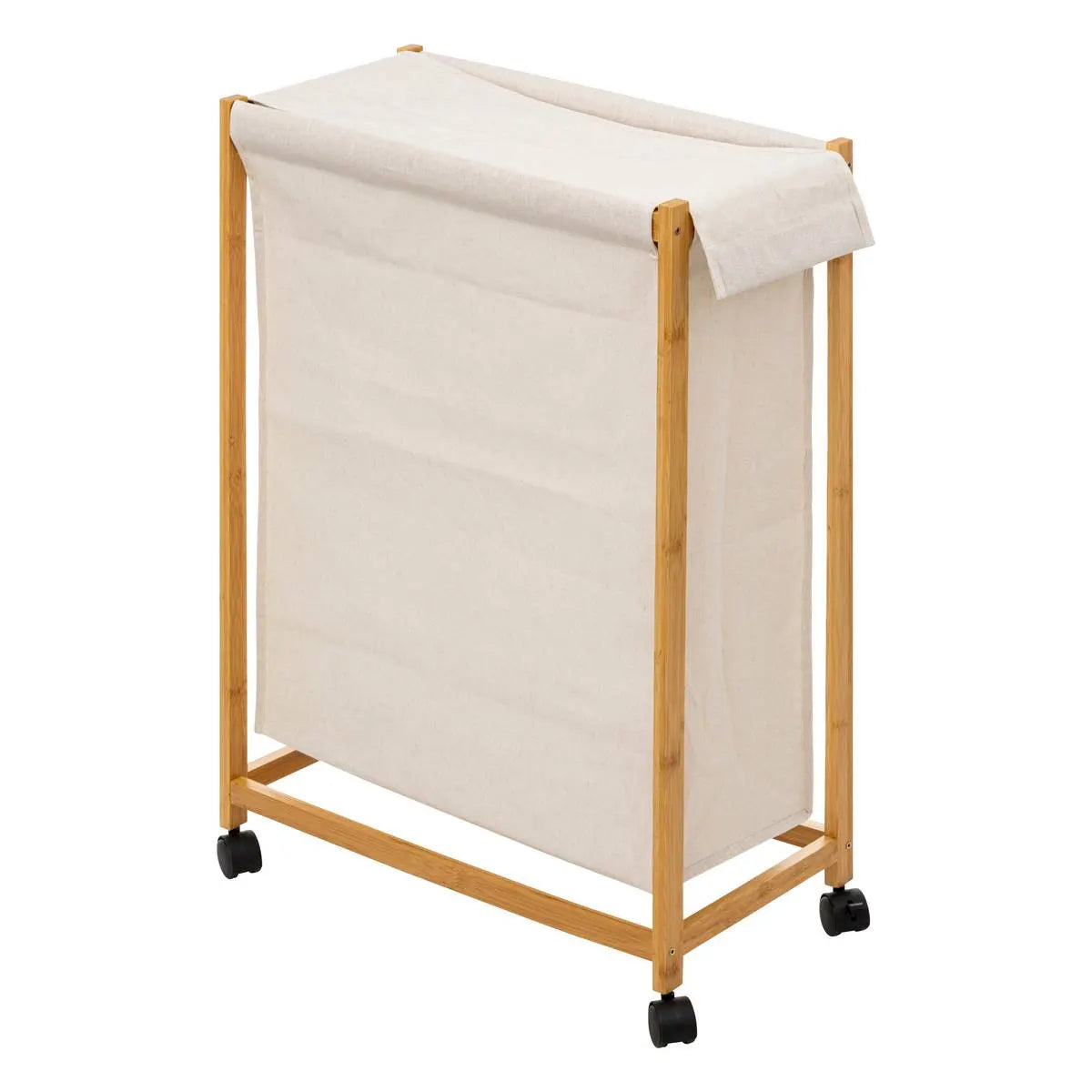 Coș de rufe 5five Bambou, pe roți, 52 l