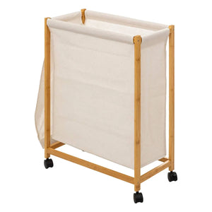 Coș de rufe 5five Bambou, pe roți, 52 l