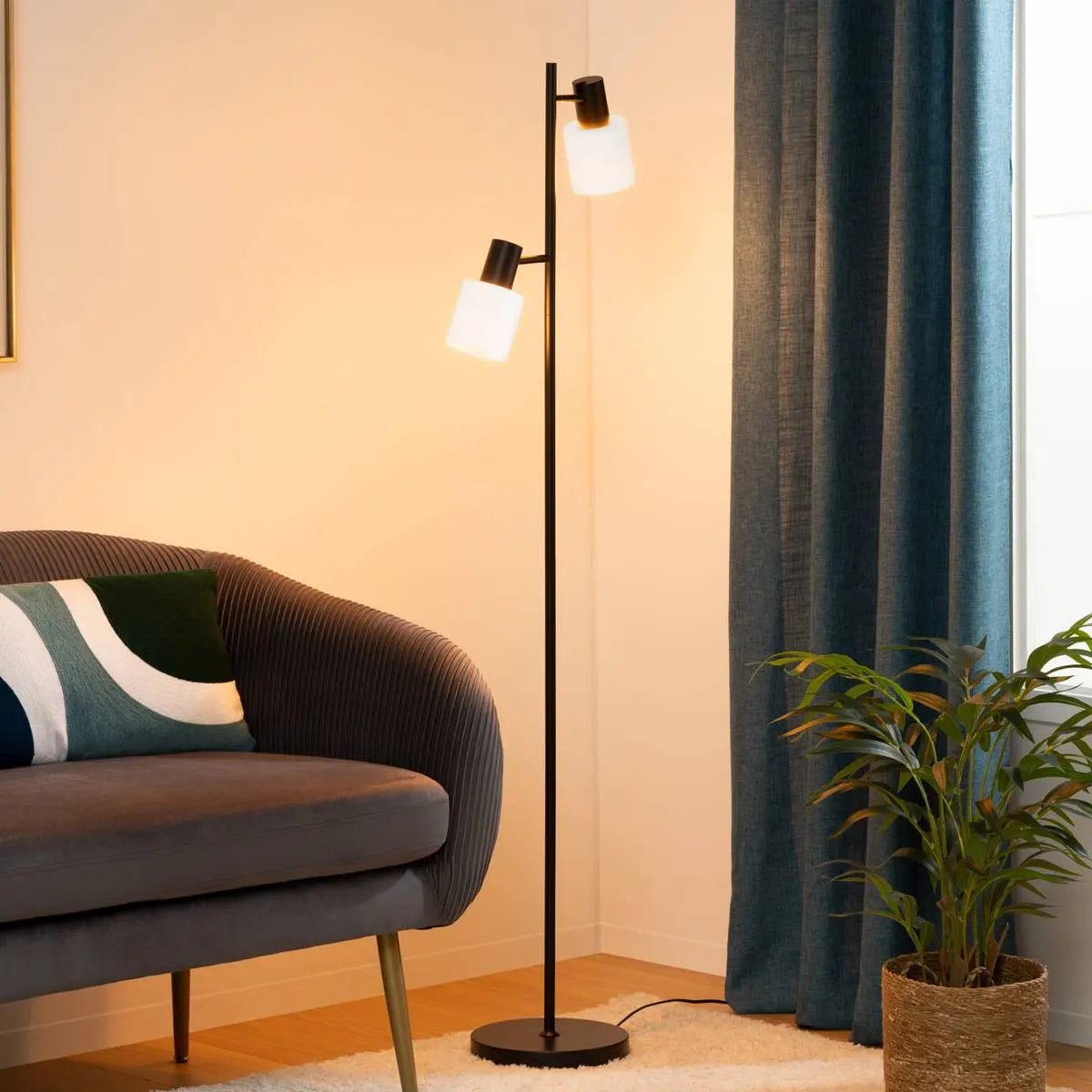 Lampion atmosphere Tais, Metal, Negru, 143 cm