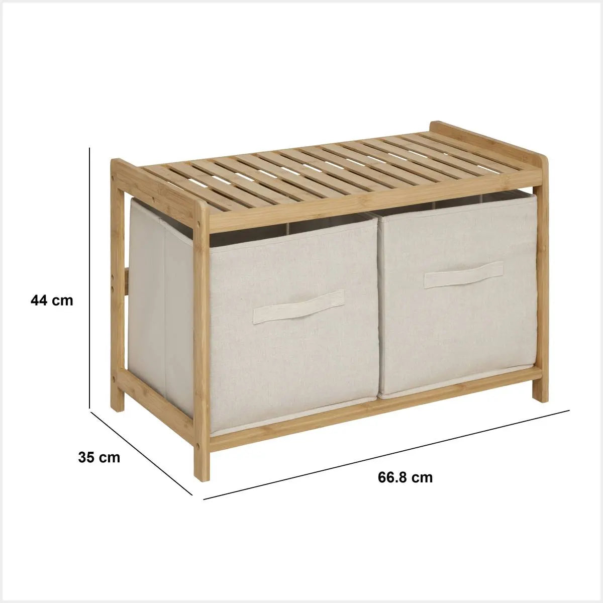 Bancă de depozitare 5five Tidy Box, 2 compartimente, bambus