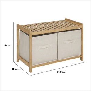 Bancă de depozitare 5five Tidy Box, 2 compartimente, bambus