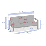 Τριθέσιος καναπές κήπου Hesperide Evasion, αλουμίνιο, γραφίτης