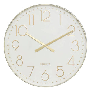 Ceas de perete Atmosphera Laure, Ø51 cm, plastic auriu