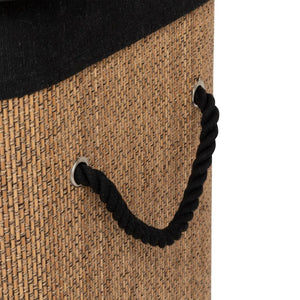 Coș de rufe 5five, dreptunghiular, bambus și material textil negru, 60 l