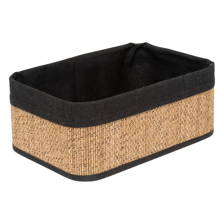 Set de 3 coșuri de depozitare 5five, Bambus și material textil, Negru