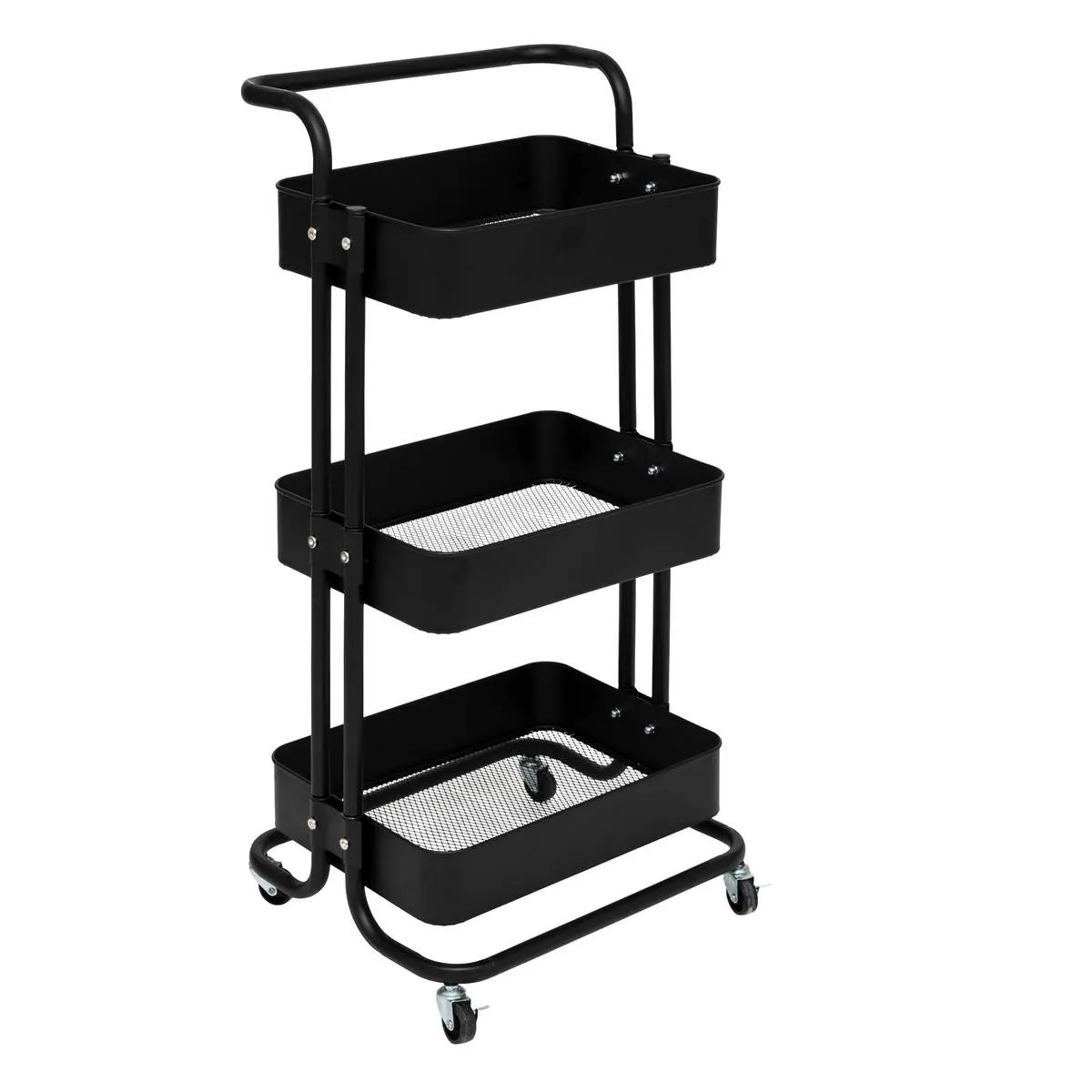 Cărucior de bucătărie 5five Black Edition, Negru, Metal, 3 niveluri