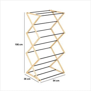 Uscător de rufe 5five Black Bamboo Accordion, bej bambus, 7 m