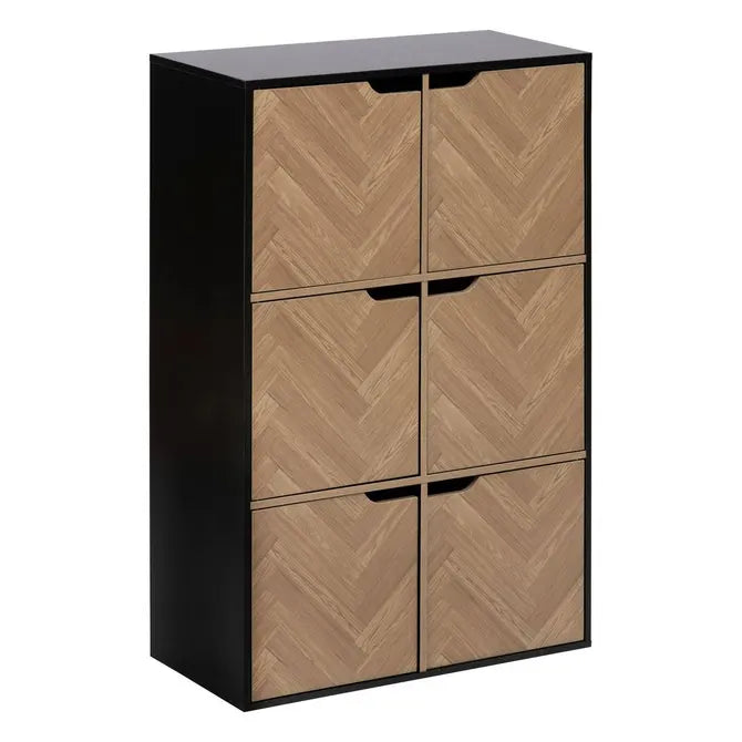 Рафт 5five Mix'n Door Chevrons, 6 отделения, Черен