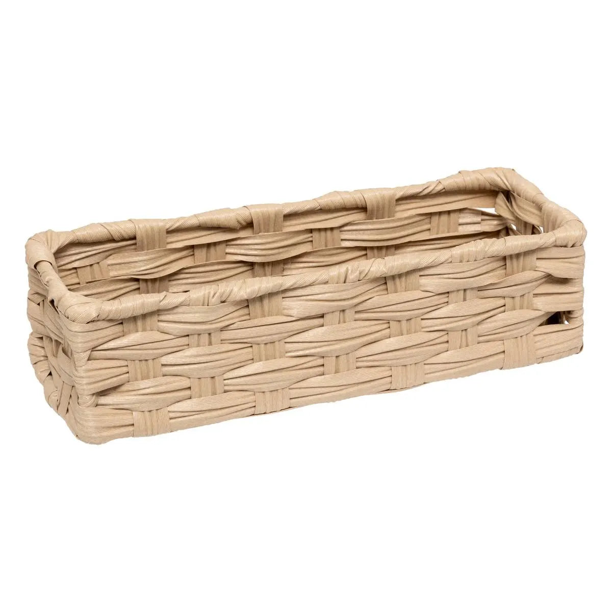 Set de 3 coșuri de depozitare 5five Tresse, PE, Joase, Bej