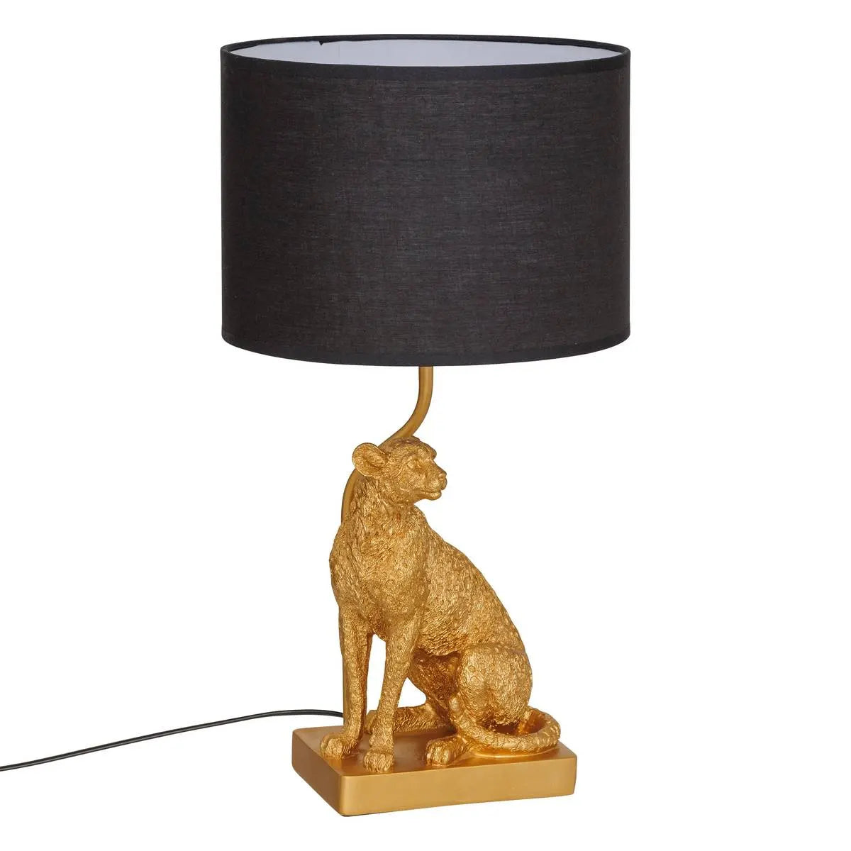 Lampă de masă atmosferă Gepi, Leopard, Înălțime 47,5 cm, Auriu