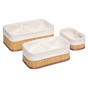 Set de 3 coșuri de depozitare 5five, Bambus, Natural