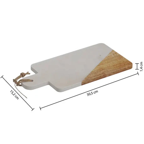 Съд за сервиране Secret de Gourmet, Бял мрамор, 30x15см