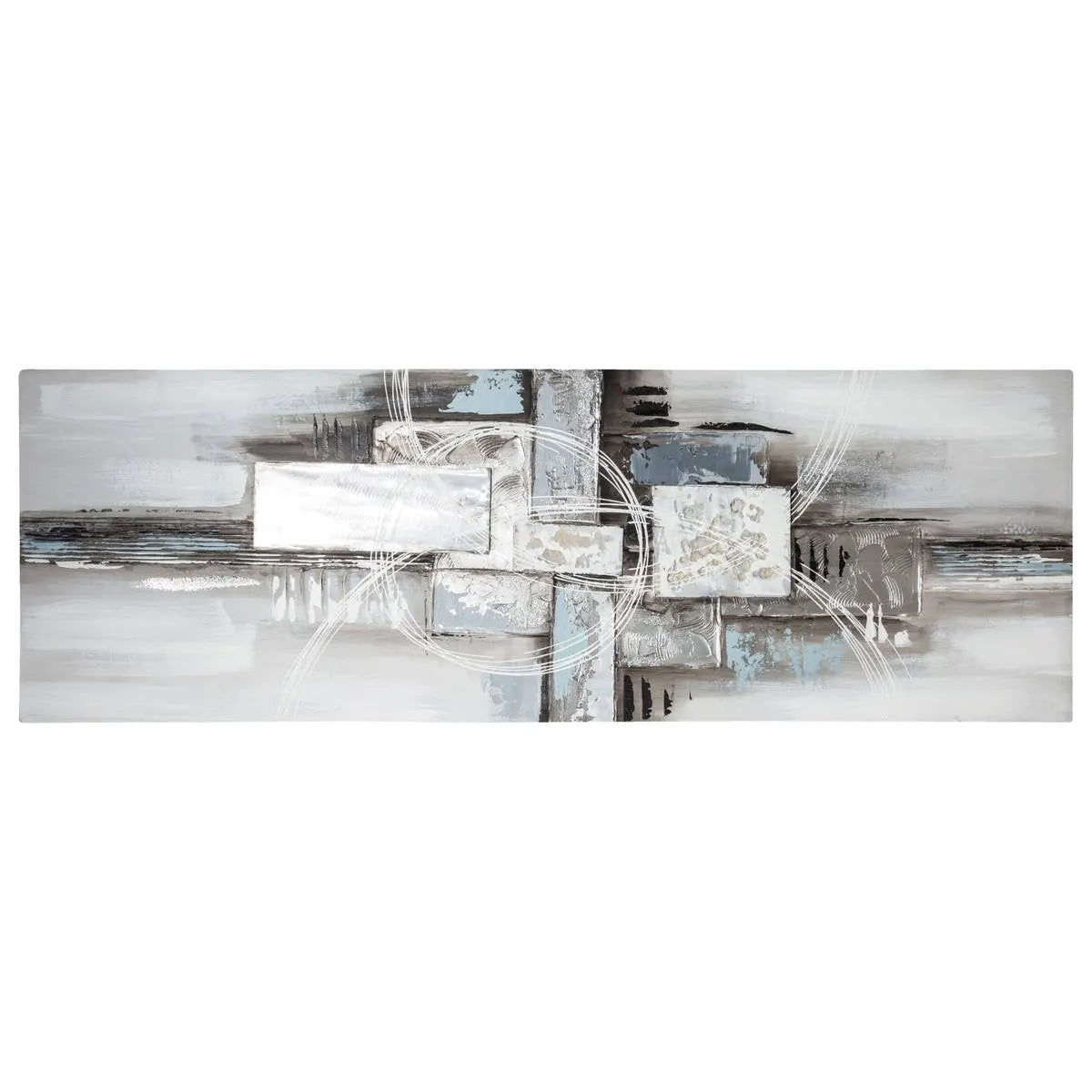 Pictură Atmosphera Kylia, Pânză pictată manual 150x150 cm, Argintiu, Modele asortate