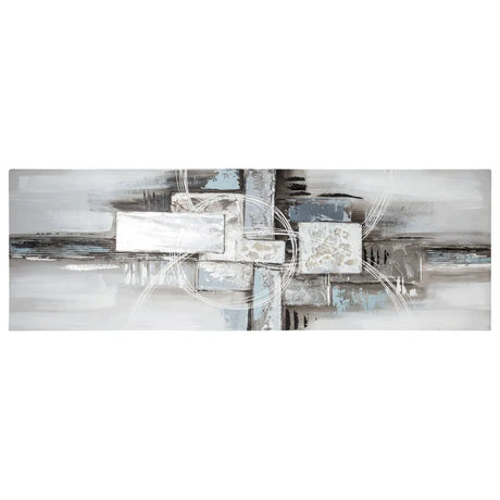 Pictură Atmosphera Kylia, Pânză pictată manual 150x150 cm, Argintiu, Modele asortate