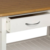 Кухненска количка 5five, Голяма, Бяло дърво и бамбук, С ефект
