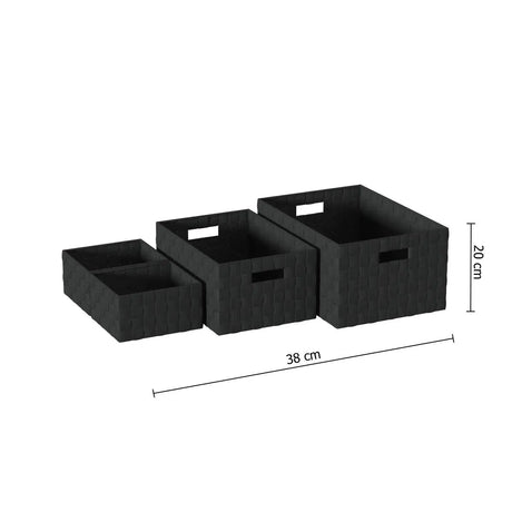 Set de 4 coșuri de depozitare 5five Lise, alb și negru