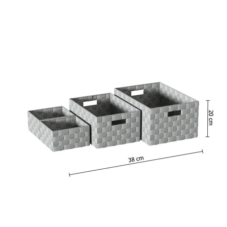 Set de 4 coșuri de depozitare 5five Lise, alb și gri
