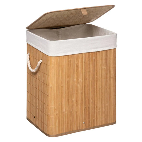 Coș de rufe 5five, Bambus, Dreptunghiular, 60 l