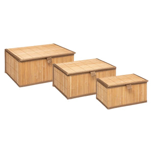 Set de 3 cutii 5five, Bambus, Dreptunghiulare