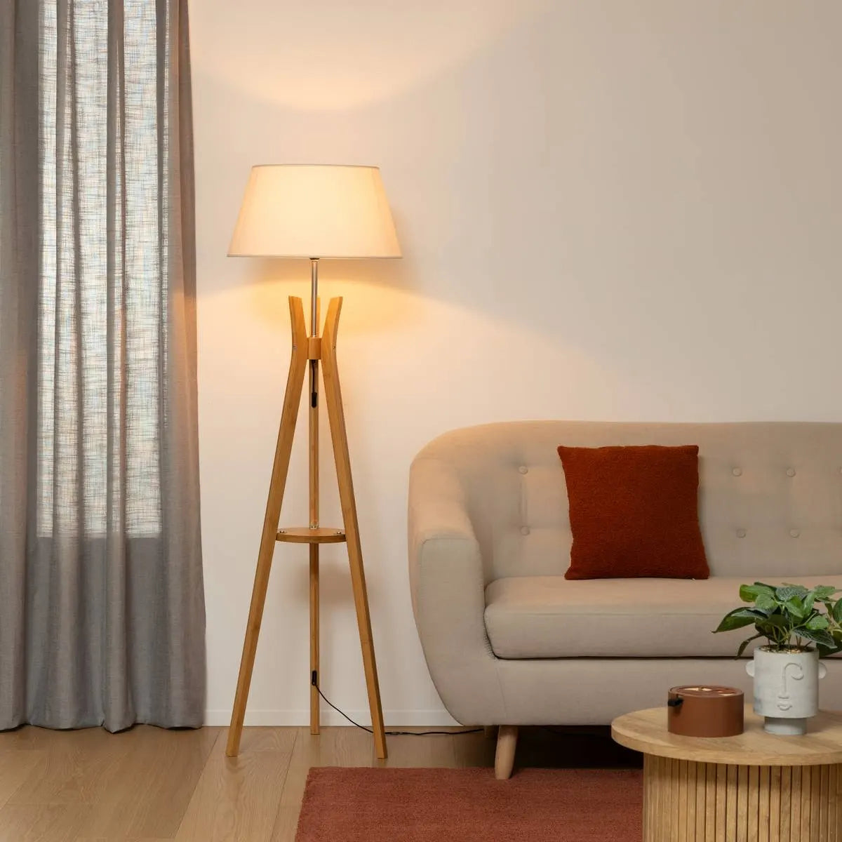 Lampă Atmosphere Kalo, Bambus, Alb, 156 cm
