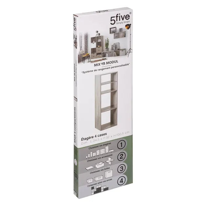 Рафт 5five Mix'n Modul, 2+2 отделения, MDF, 35x32x101 cm
