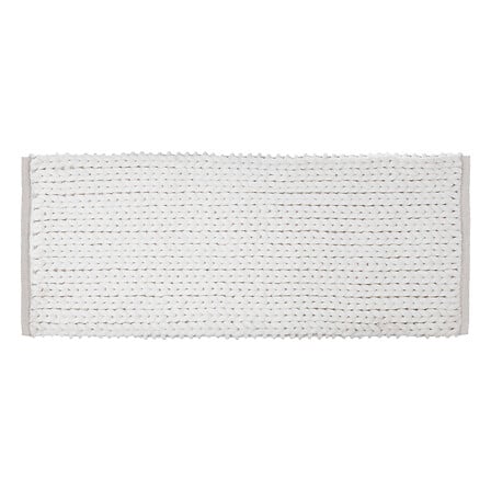 Памучна постелка за баня 5five, Полиестер, 50x120 cm, Бяла