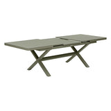 Extendable table Oryon 10 seats automatic extension glass laurel