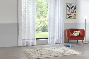 Sama jacquard sheer curtains 140 x 240 cm white