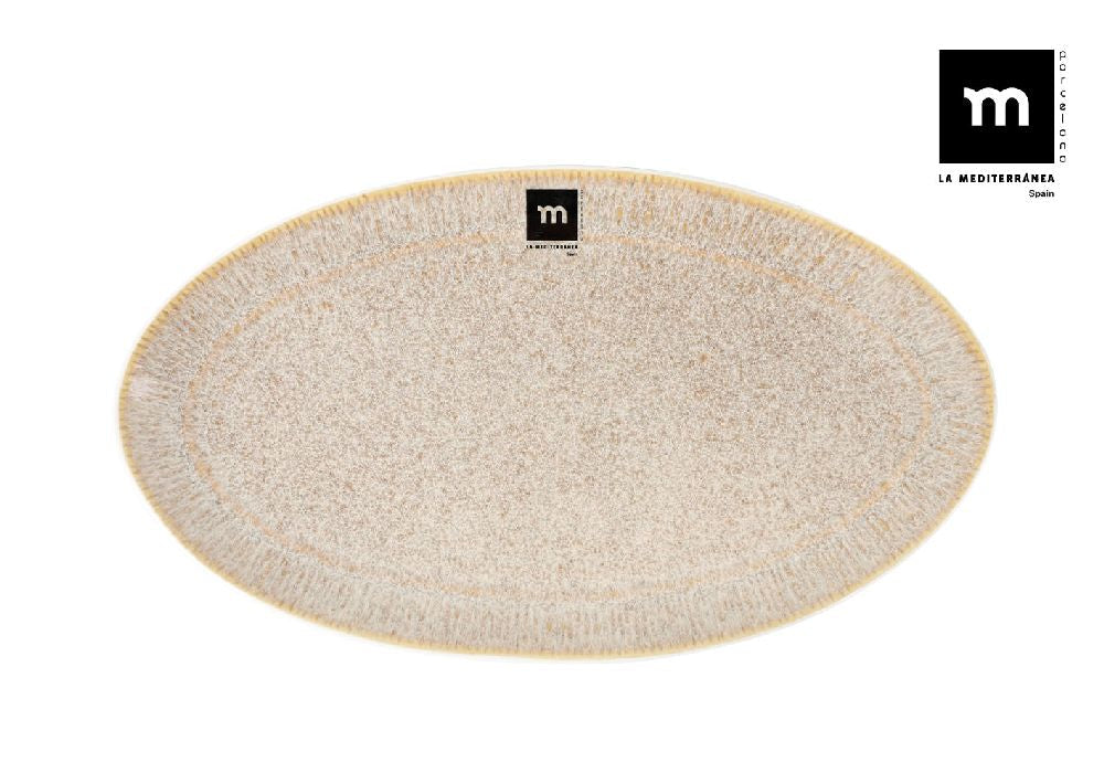 Плато овал LA MEDITERRANEA Calobra Cream, 31x18 cm, порцелан