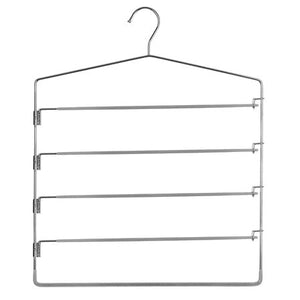 Закачалка за панталони 5five, Метал и PVC, 5 чифта, Сива