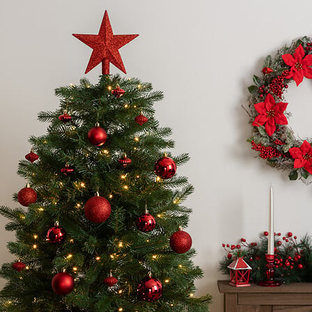 Коледен комплект за украса atmosphera Colorama de Noël, 18 части, Червен