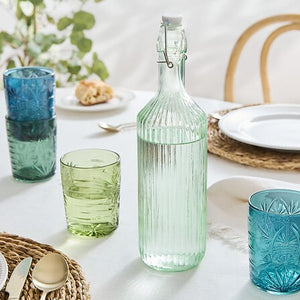 Бутилка за лимонада Secret De Gourmet Line, Цветно стъкло, 1L, Синя