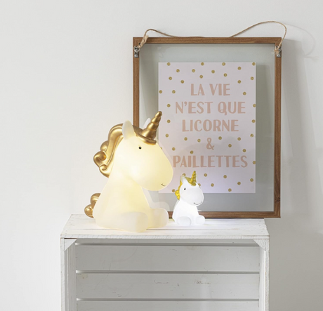 Lampă de noapte pentru copii Atmosphera Unicorn, baterii incluse, 14 cm
