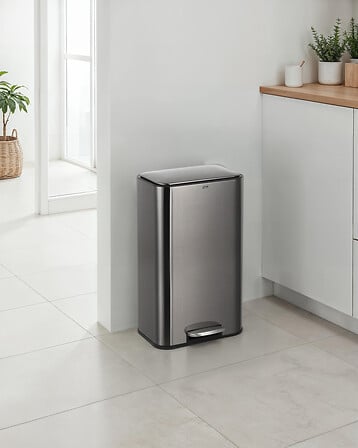 Кош за боклук с педал 5five Delta, Метал, 30L, Карбон