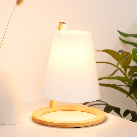 Lampă de noapte Atmosphere Pita, 27 cm, bambus