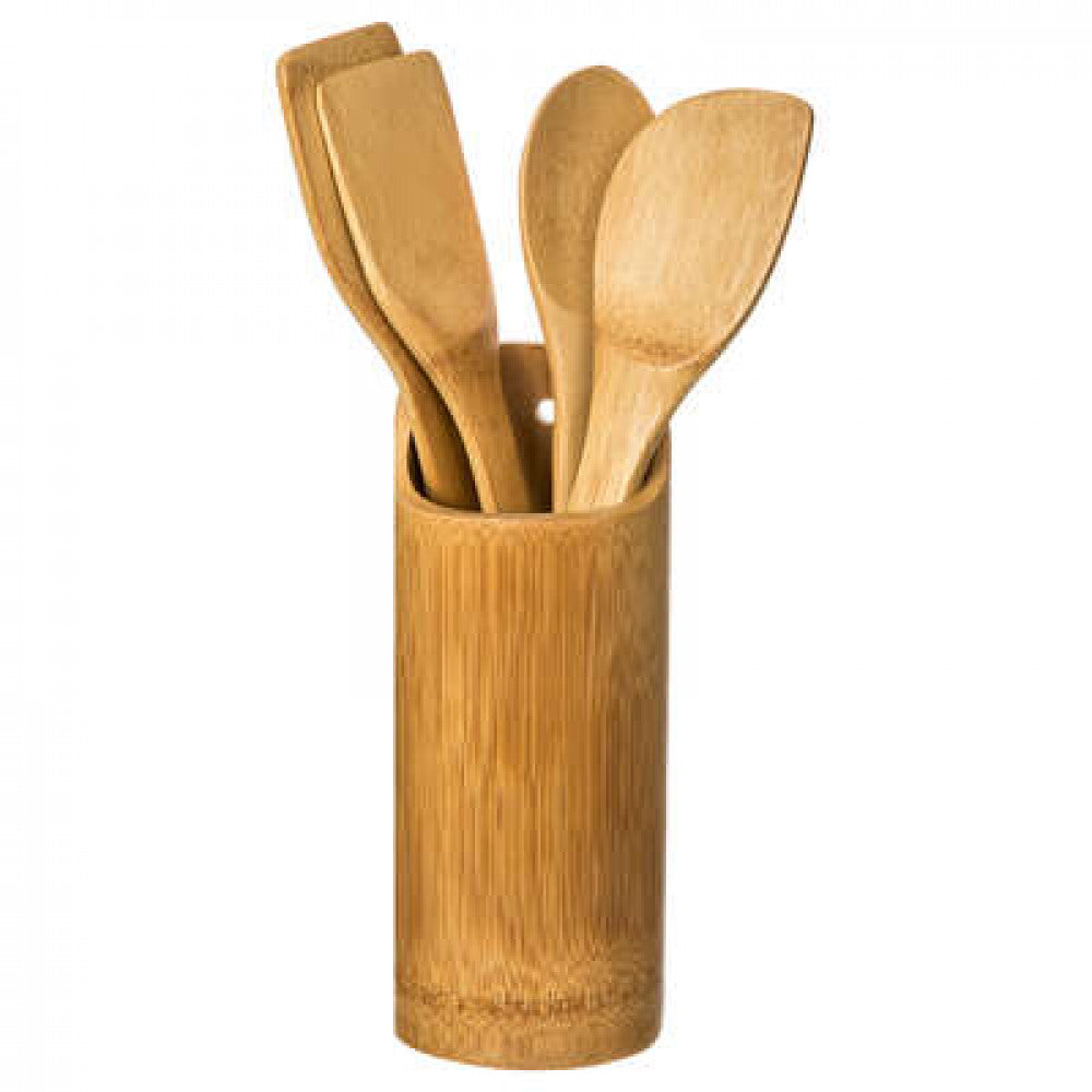 Set de tacâmuri de bucătărie 5Five, 4+1, bambus 