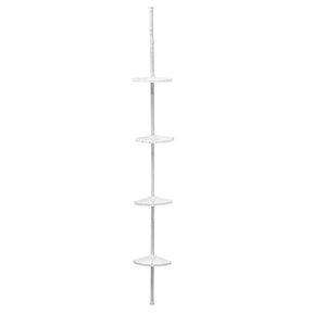 Телескопичен двоен рафт 5five, Полипропилен, Бял