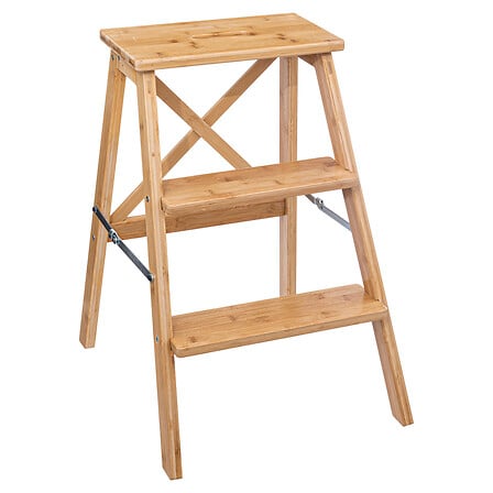 Стълба с 3 стъпала 5five Bambou, Бамбук, 63 cm