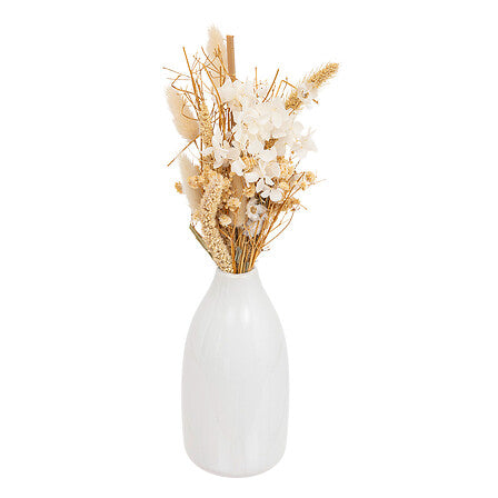 Аранжировка от сухи цветя atmosphera Flo, Керамична ваза, 25 cm, Бежов
