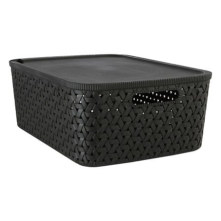 Кош за съхранение 5five Tressy, Полипропилен, 15L, Черен